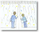 Blue Mug Designs Birth Announcement - Curtains Up! - Older Brothers/Baby Boy (GBA-702)