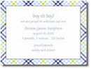 Boatman Geller Birth Announcements or Invitations - Blue & Green Check (#16270)
