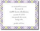 Boatman Geller Birth Announcements or Invitations - Lavender & Green Check (#16272)