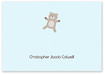 Checkerboard Folded Note - Baby Blue Teddy Bear (AVA-BRO-N)
