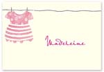 Checkerboard Folded Note - Cute Clothesline in Pink (AVA-FBR-E)