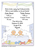 Dinky Designs Birth Announcements - Rub A Dub Twins (IAL-132R)