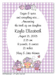 Dinky Designs Birth Announcements - Hydrangea baby girl (IAL-142H)