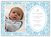 Mayberry Design - Birth Announcements (Paisley Light Blue - Photo) (1025-5la)