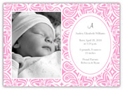 Mayberry Design - Birth Announcements (Paisley Light Pink - Photo) (1026-5la)