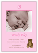 Mayberry Design - Birth Announcements (Teddy Light Pink - Photo) (1032-5la)