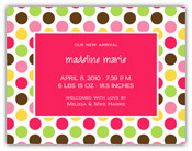 Mayberry Design - Birth Announcements (Polka Dots Pink) (1034-2a)