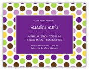 Mayberry Design - Birth Announcements (Polka Dots Purple) (1035-2a)