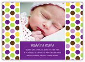 Mayberry Design - Birth Announcements (Polka Dots Purple - Photo) (1035-5la)