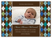 Mayberry Design - Birth Announcements (Argyle Blue - Photo) (1064-5la)