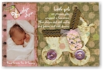 Scrapbook Photo Birth Announcements - Baby Carriage - Girl