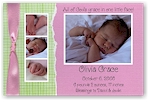 Scrapbook Photo Birth Announcements - Baby Powder Pink Collage