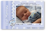 Scrapbook Photo Birth Announcements - Blue Playful Polka Dots