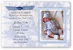 Scrapbook Photo Birth Announcements - Blue Toile