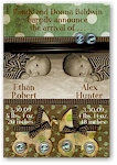 Scrapbook Photo Birth Announcements - Double Baby Carriage - Boy