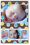 Scrapbook Photo Birth Announcements - Mod Dots Collage Boy
