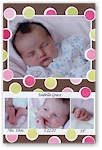 Scrapbook Photo Birth Announcements - Mod Dots Collage Girl