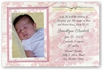 Scrapbook Photo Birth Announcements - Pink Toile