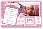 Scrapbook Photo Birth Announcements - Pitter Patter Pink