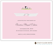 Stacy Claire Boyd Birth Announcement - Little Lamb - Pink with Ribbon (I2SB0471)