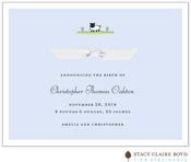 Stacy Claire Boyd Birth Announcement - Little Lamb - Blue with Ribbon (I2SB0472)