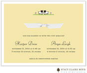 Stacy Claire Boyd Birth Announcement - Sweet Lambs with Ribbon (I2SB0473)