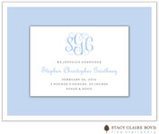 Stacy Claire Boyd Birth Announcement - Simple Border - Blue (I2SB0662)