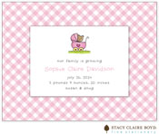 Stacy Claire Boyd Birth Announcement - Plaid - Pink (I2SB0691)