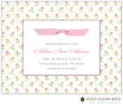 Stacy Claire Boyd Birth Announcement - Spring Tulips with Ribbon (I2SB0711)