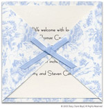 Stacy Claire Boyd Birth Announcement - Baby Blue Toile Butterfly Flap (60145)