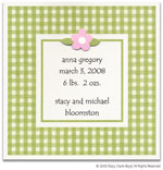 Stacy Claire Boyd Birth Announcement - Apple Green Gingham (55156)