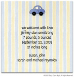 Stacy Claire Boyd Birth Announcement - Little Blue Car (55106)