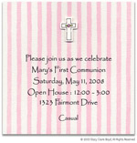Stacy Claire Boyd Birth Announcement - Pink Candy Stripes - Cross (55122)
