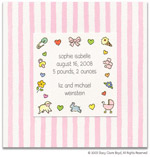 Stacy Claire Boyd Birth Announcement - Pink Candy Stripes - Little Girl (55122)