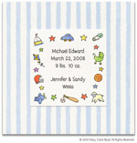 Stacy Claire Boyd Birth Announcement - Blue Mist Stripes - Little Boy (55123)
