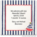 Stacy Claire Boyd Birth Announcement - Classic Navy Stripes (55133)