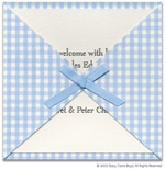 Stacy Claire Boyd Birth Announcement - Blue Hopscotch Butterfly Flap (60139)