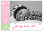Digital Photo Birth Announcements by Take Note Designs - 5X7 Photo block style girl cardstock (TND-Q0954)