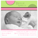 Digital Photo Birth Announcements by Take Note Designs - 5X5 square girl BELLE Photo stock (TND-Q1014)