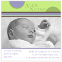Digital Photo Birth Announcements by Take Note Designs - 5X5 boy ALEX Photo cardstock (TND-Q1015)