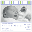 Digital Photo Birth Announcements by Take Note Designs - 5X5 square Photo boy grograin cardstock (TND-Q1032)