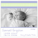 Digital Photo Birth Announcements by Take Note Designs - 5X5 square Photo boy gingham cardstock (TND-Q1037)