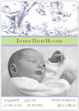 Digital Photo Birth Announcements by Take Note Designs - 5X7 Blue Toile Outline Photo Cardstock (TND-Q1067)