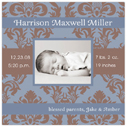 Digital Photo Birth Announcements by Take Note Designs - 5X5 Photo Boy Damask Band Cardstock (TND-Q1084)