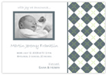 Digital Photo Birth Announcements by Take Note Designs - 5X7 Photo Boy Argyle Cardstock (TND-Q1089)