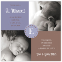 Digital Photo Birth Announcements by Take Note Designs - 5X5 Photo Boy Block Monogram Cardstock (TND-Q1098)