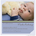 Take Note Designs Digital Photo Birth Announcements - Blue Simple Stripe Border (TND-U0406)