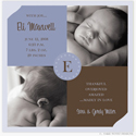 Take Note Designs Digital Photo Birth Announcements - Blue and Brown Block Monogram (TND-U0470)