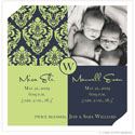 Take Note Designs Digital Photo Birth Announcements - Blue and Green Damask Twin (TND-U0477)