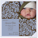 Take Note Designs Digital Photo Birth Announcements - Blue Damask Block (TND-U0484)